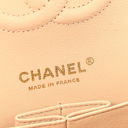 Caviar Quilted Medium Double Flap Beige Clair
