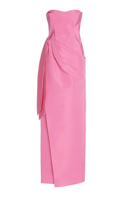 Elegant Strapless Pink   Floor Length Prom Dress