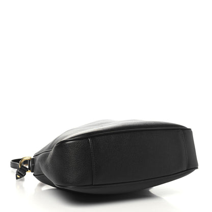 Softy Wonka Textured Dollar Calfskin Medium Diana Shoulder Bag Black