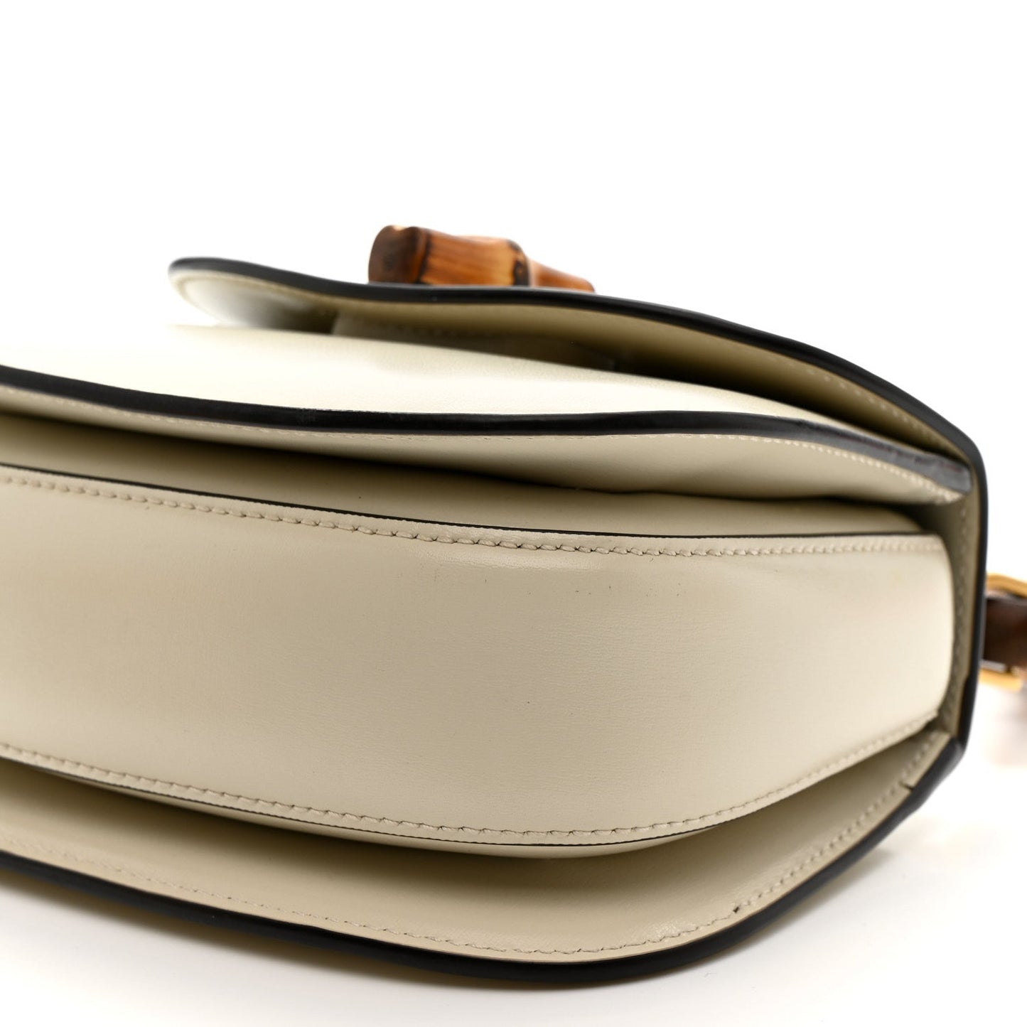 Boarded Dyana Lux Calfskin Web Mini Bamboo 1947 Top Handle Bag  Mystic White