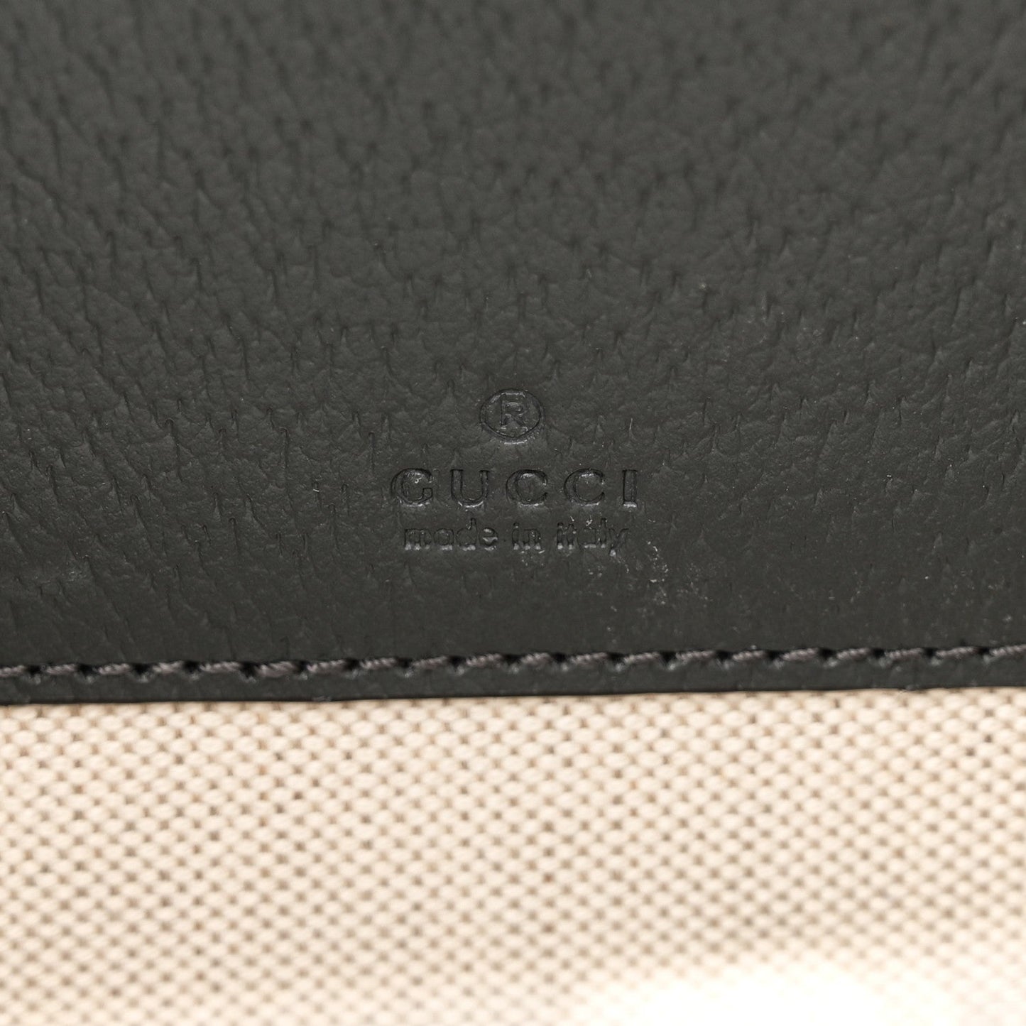 GG Supreme Monogram Textured Dollar Calfskin Small Ophidia Top Handle Shoulder Grey Black Graphite Grey