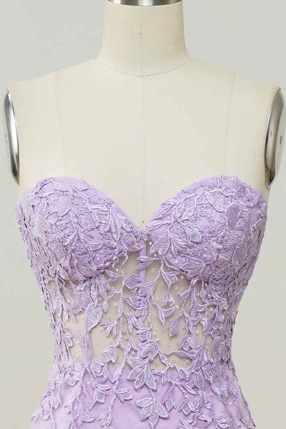 Mermaid Sweetheart Strapless Lace Party Prom Dress