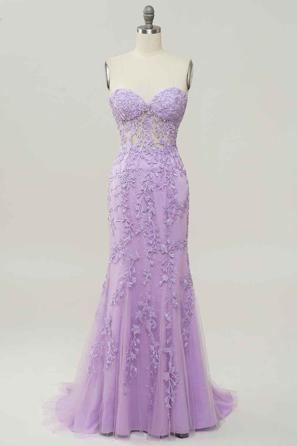 Mermaid Sweetheart Strapless Lace Party Prom Dress