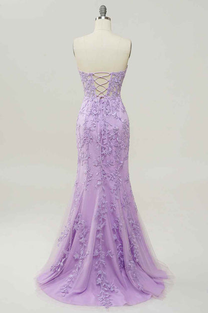 Mermaid Sweetheart Strapless Lace Party Prom Dress