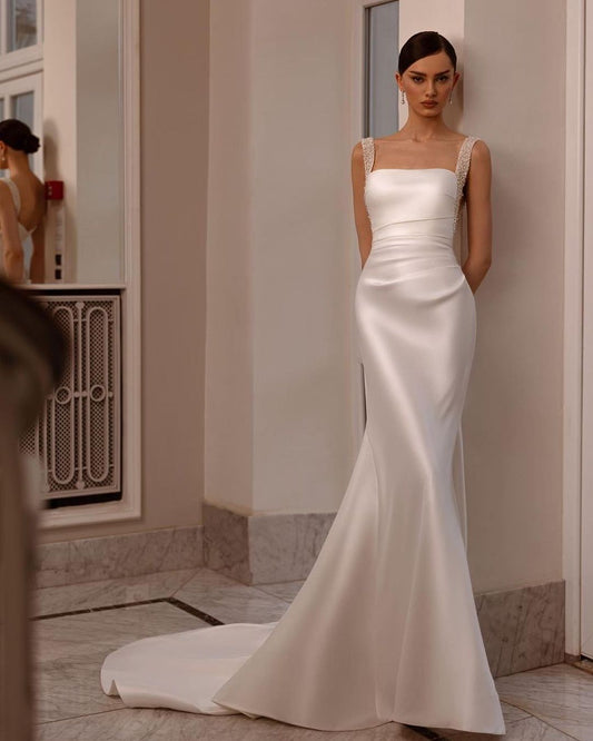 Charming White Sleeveless Prom Dress With Beading
