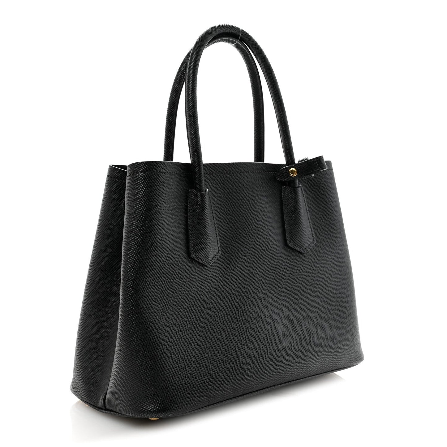 Saffiano Cuir Small Double Bag Black