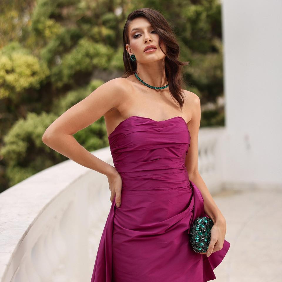 Sleeveless Strapless Square Mermaid Pleated Prom Dress