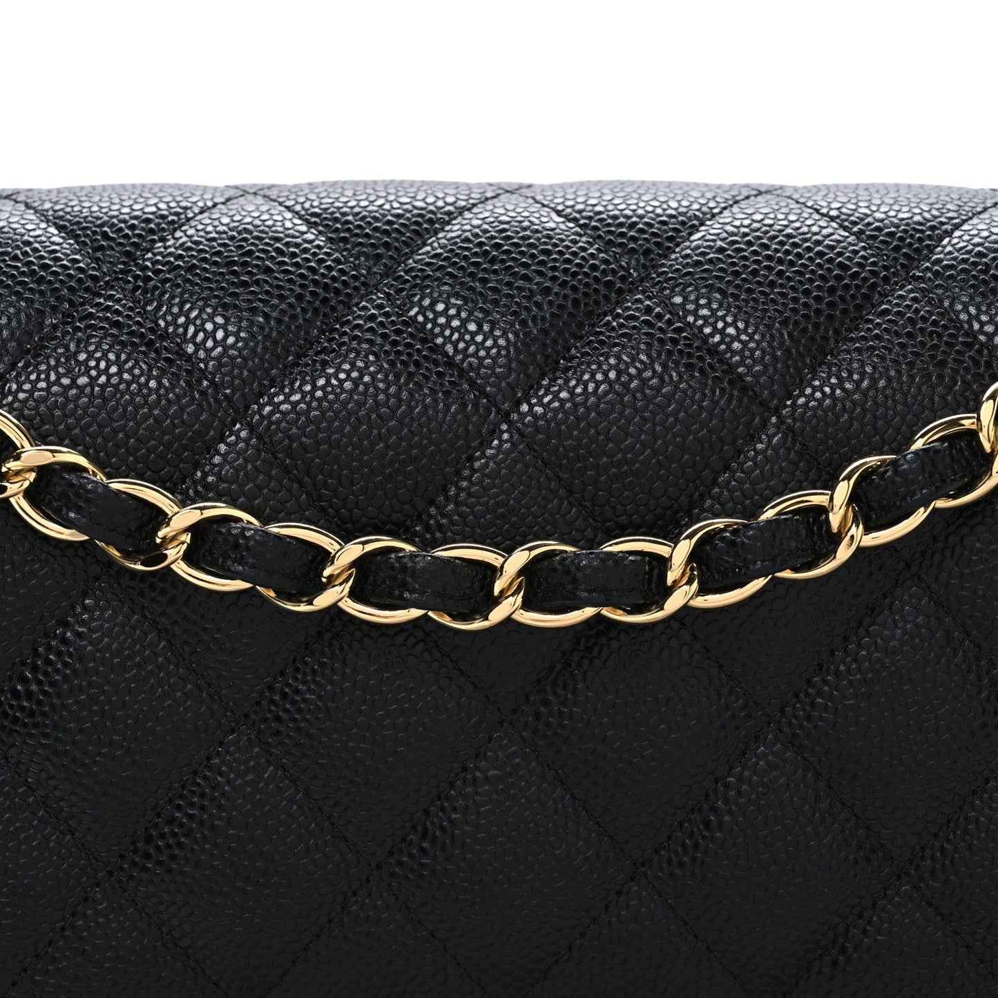 Caviar Quilted Jumbo Double Flap Black