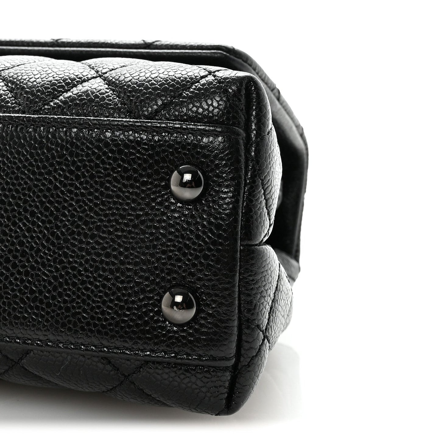 Iridescent Caviar Quilted Mini Coco Handle Flap So Black