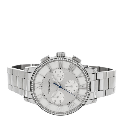 Stainless Steel Diamond Bezel 36mm Atlas Dome Chronograph Quartz Watch