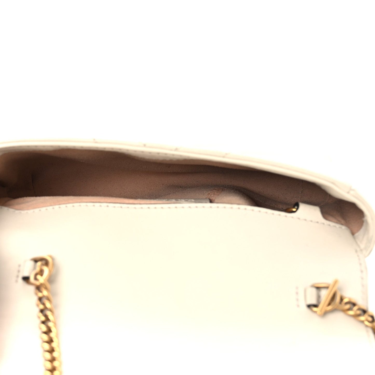 Calfskin Matelasse Super Mini GG Marmont Shoulder Bag White