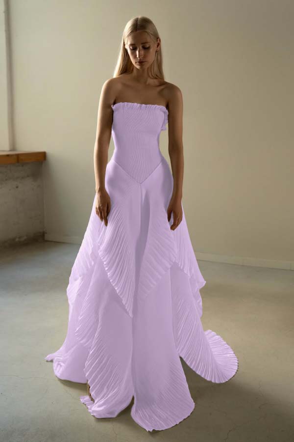 Chic Sleeveless Strapless Square A-Line Prom Dress