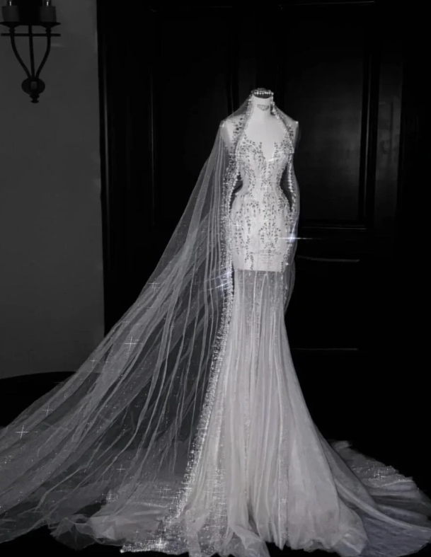 V Neck Beading Wedding Dress Ivory Sexy Wedding Gowns  fg8671