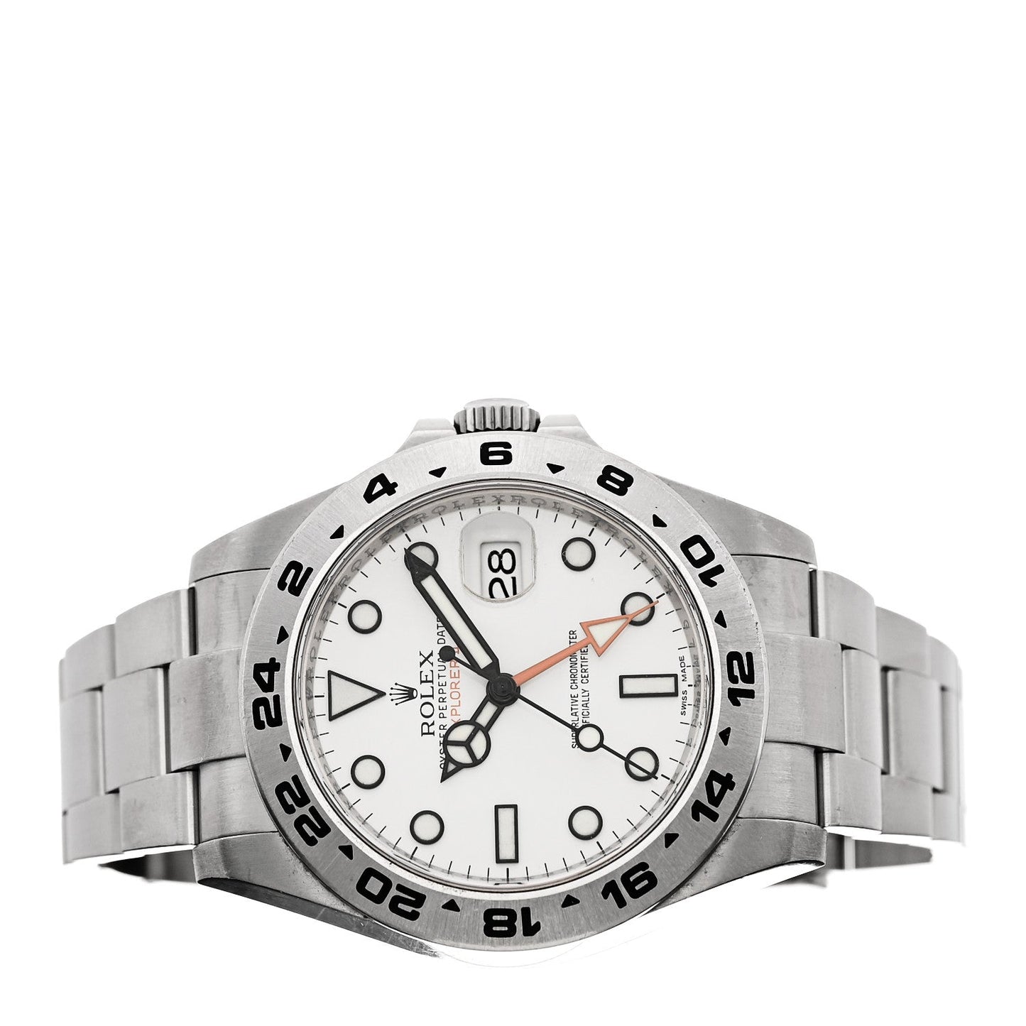 Stainless Steel 42mm Oyster Perpetual Date Explorer II Watch White 216570