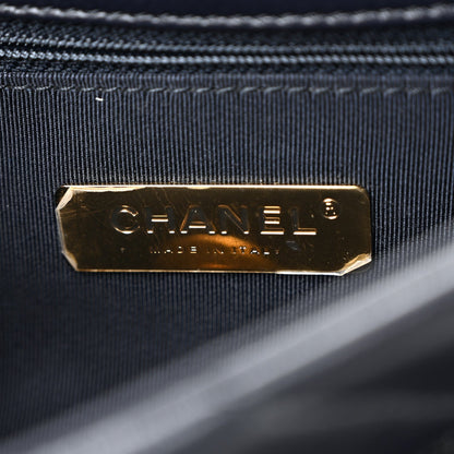 Lambskin Quilted Medium Chanel 19 Flap Navy Blue