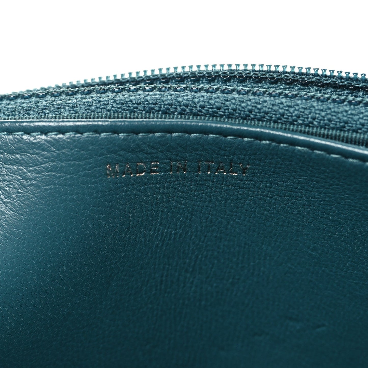 Lambskin Chevron Quilted Wallet On Chain WOC Turquoise