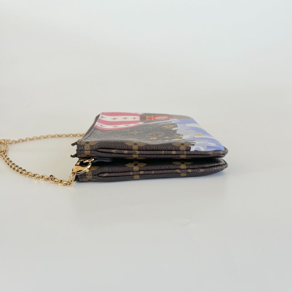 Louis Vuitton Christmas Animation Double Zip Pochette Bag