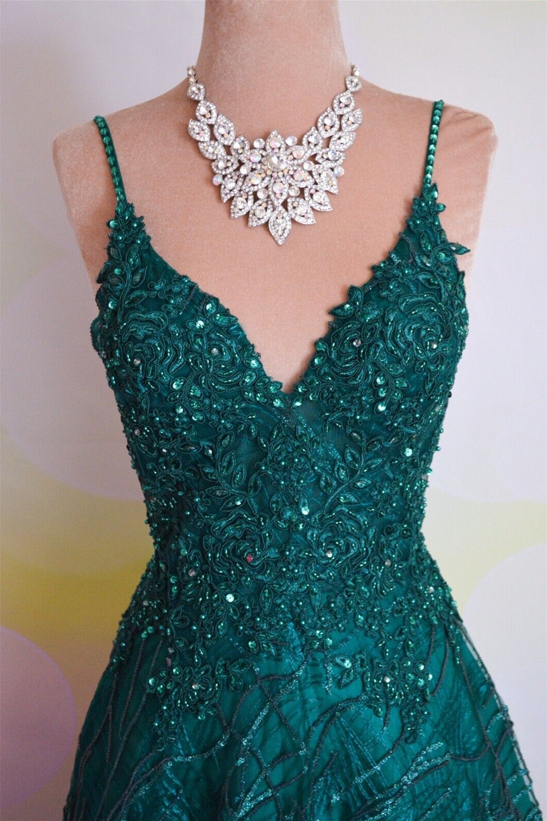 A-Line Spaghetti Straps Lace Appliques Prom Party Dress