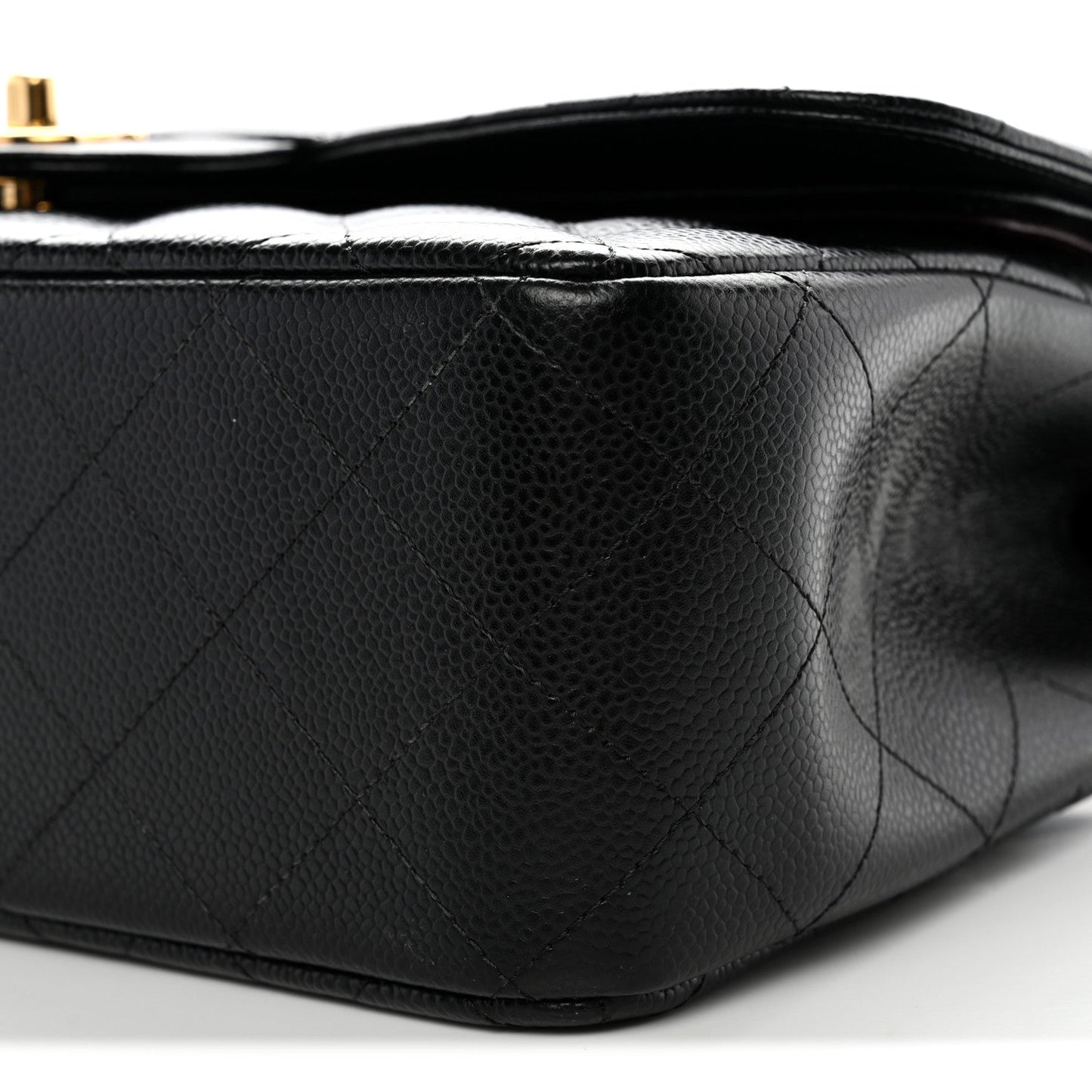 Caviar Quilted Jumbo Double Flap Black