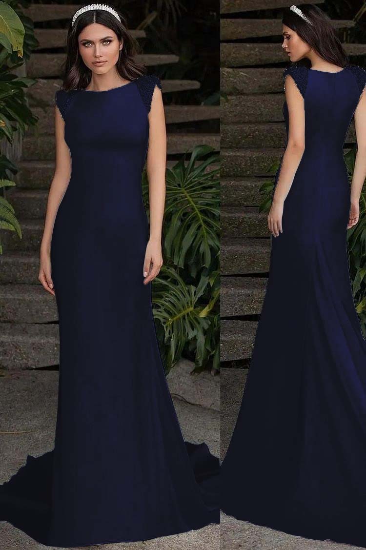 White Sleeveless Strapless Mermaid Long Prom Dress With Beading
