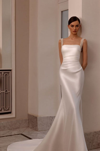 Charming White Sleeveless Prom Dress With Beading