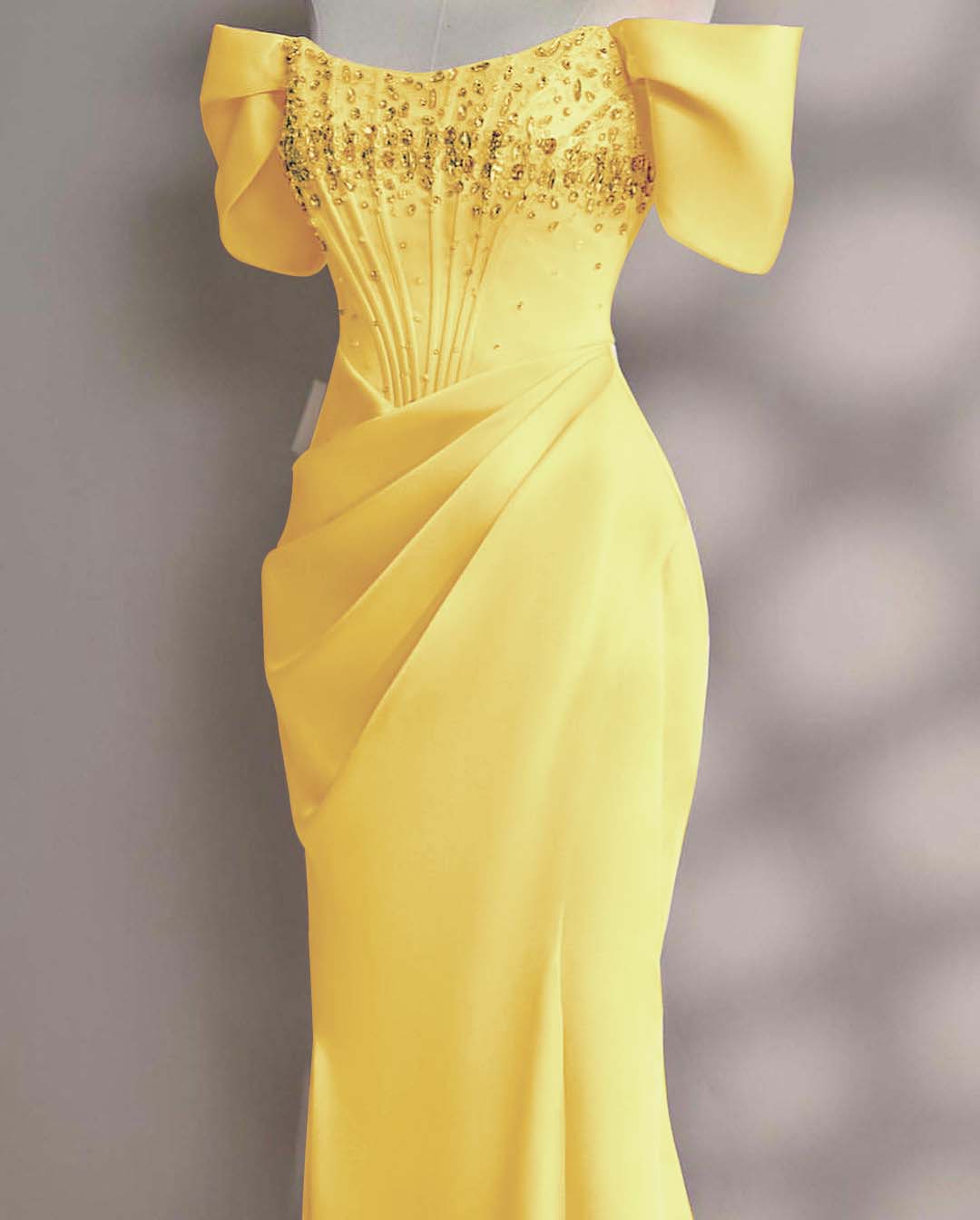 Blushing Pink A-Line Off-the-Shoulder Beads Prom Dress with Pleated