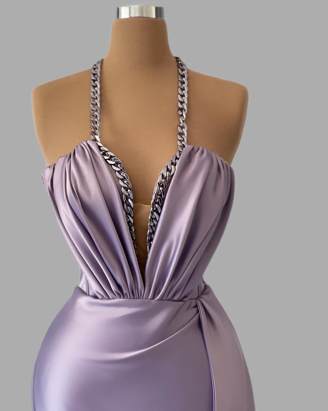 Purple Sleeveless Deep V-Neck Spaghetti Straps Mermaid Prom Dress