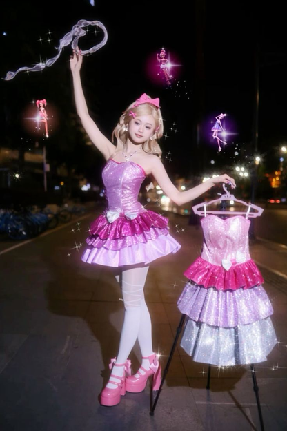 Cute Strapless A-Line Short Party Dress Barbie Dress Birthday Outfits, D235