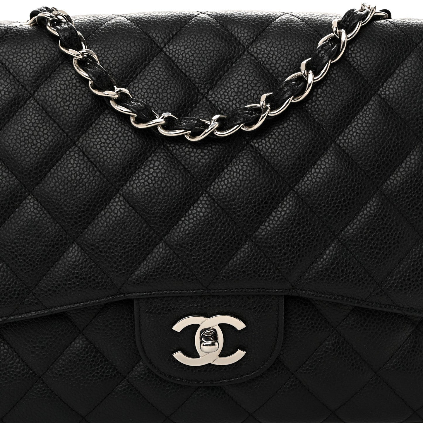 Caviar Quilted Jumbo Single Flap Black