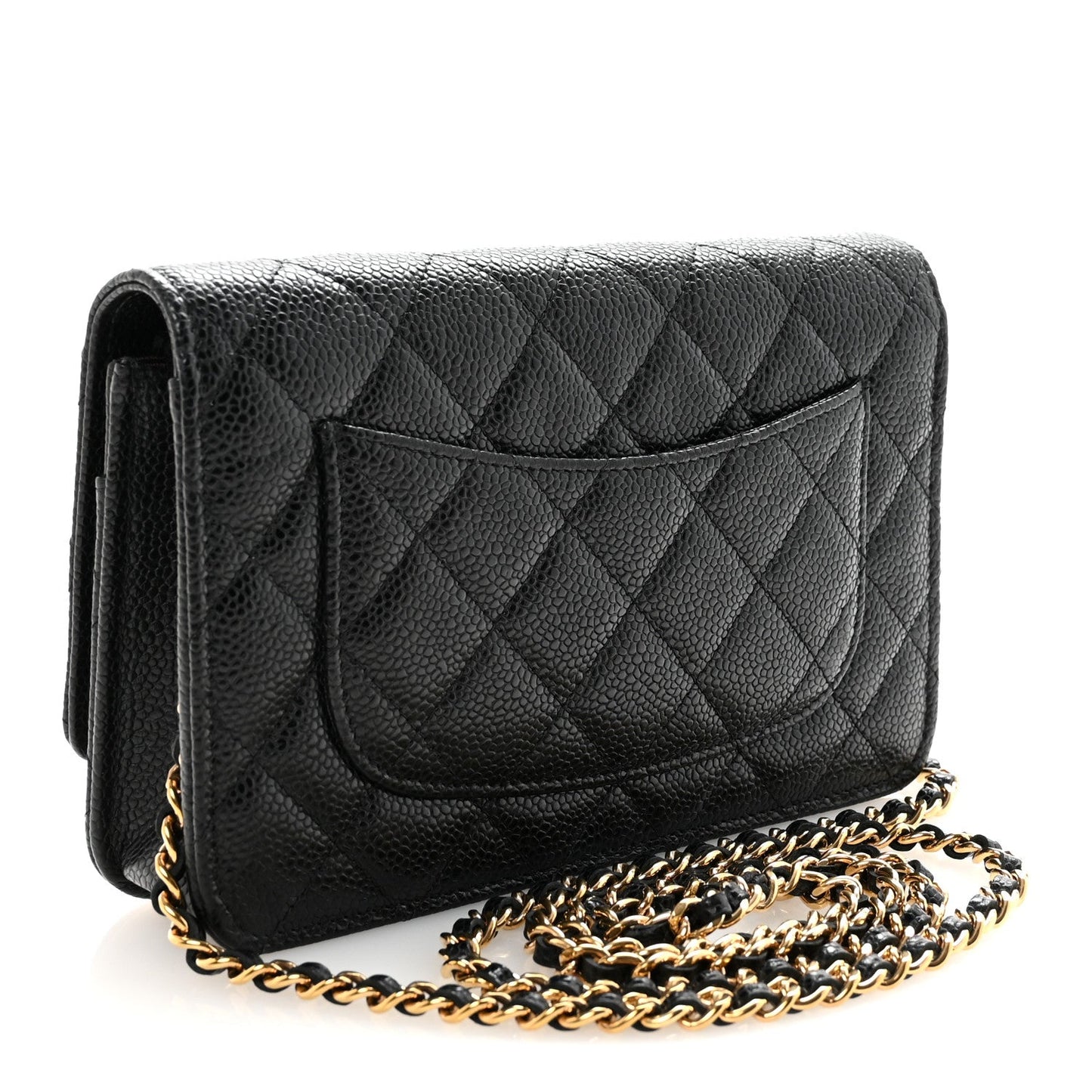 Caviar Quilted Wallet On Chain WOC Black