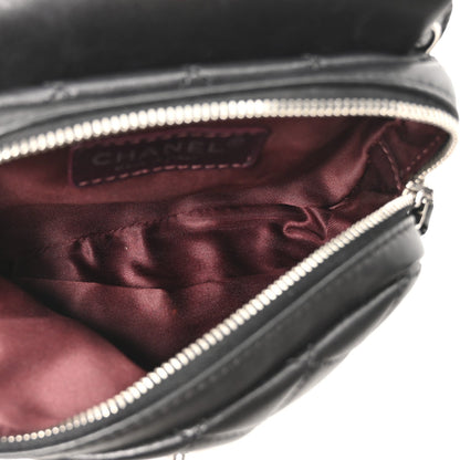 Lambskin Stitched New Mini Flap Black