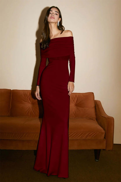 Black Strapless Elegant Hot Selling Long Sleeves Prom Dress