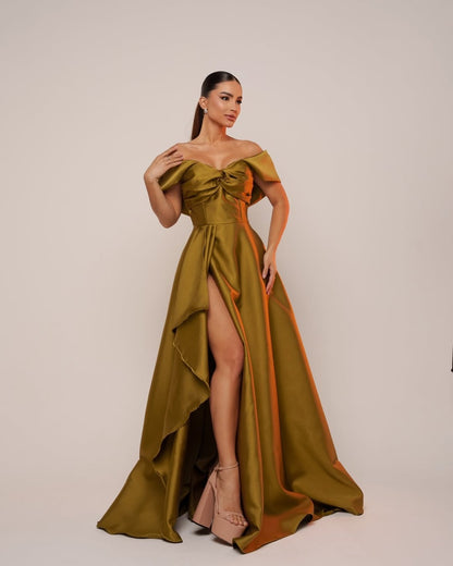 Sleeveless Sweetheart Off-Shoulders Long Prom Dress With Ruffles