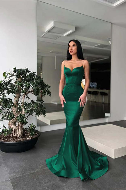 Long Mermaid Prom Dress Spaghetti-Straps