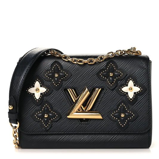 Epi Flowers Twist Shoulder Bag MM  Black