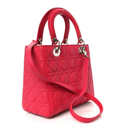 Grained Calfskin Cannage Medium Lady Dior Pink