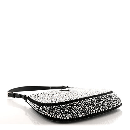 Satin Crystal Cleo Adjustable Strap Shoulder Bag Metal
