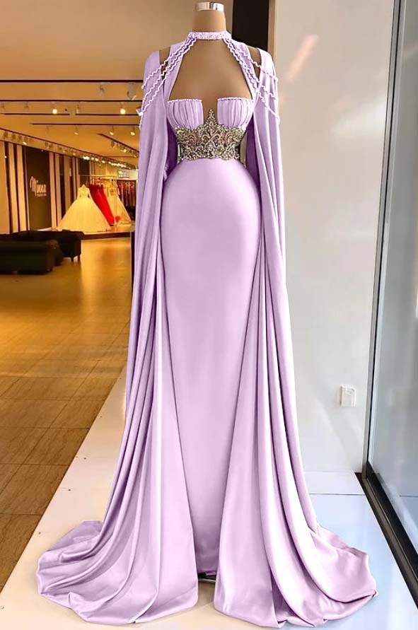 Elegant Straps Square Sage Green Mermaid Evening Dress With Beads