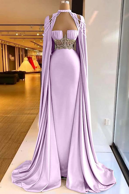 Elegant Straps Square Sage Green Mermaid Evening Dress With Beads