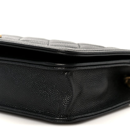 Caviar Quilted Boy Wallet On Chain WOC Black