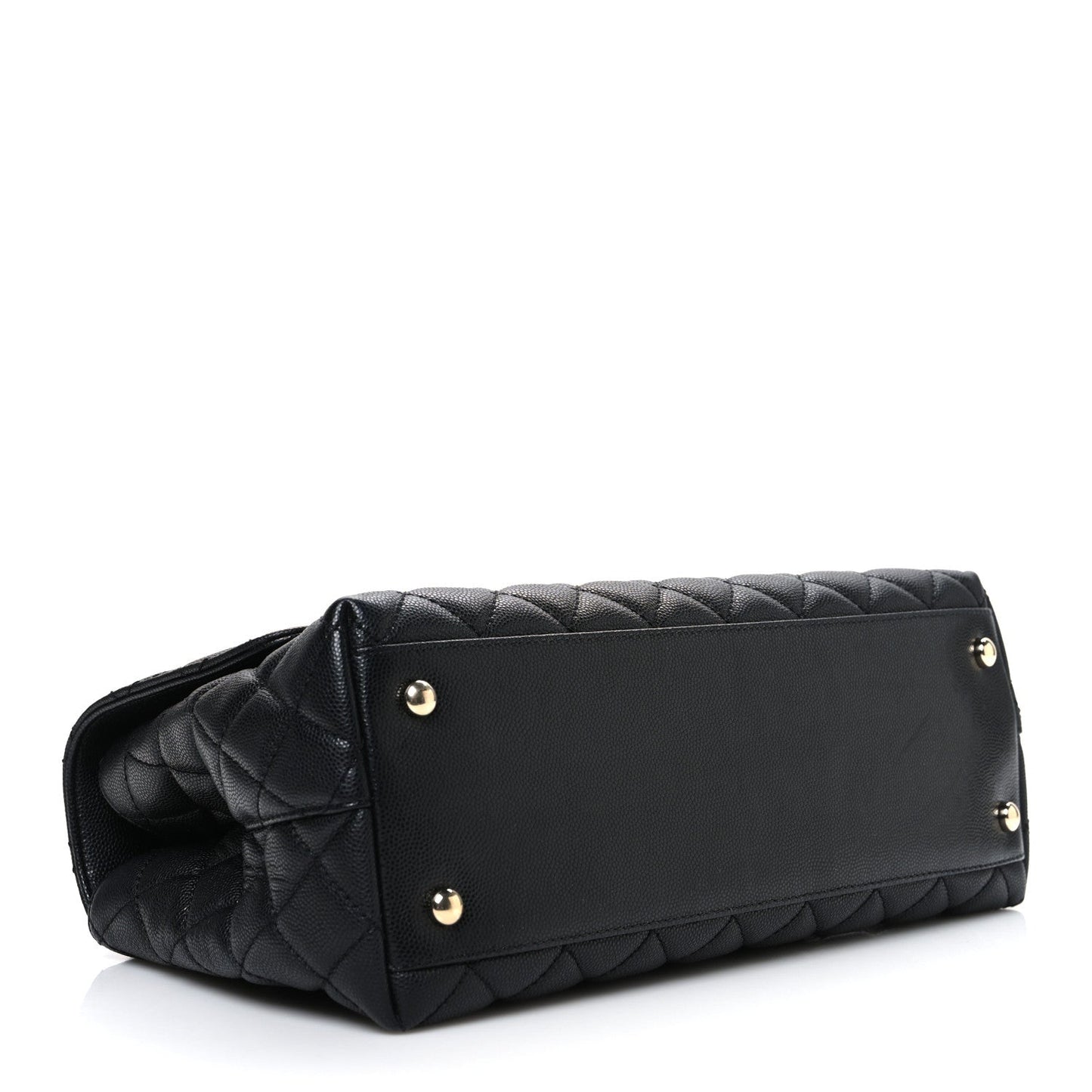 Caviar Quilted Small Coco Handle Flap Black