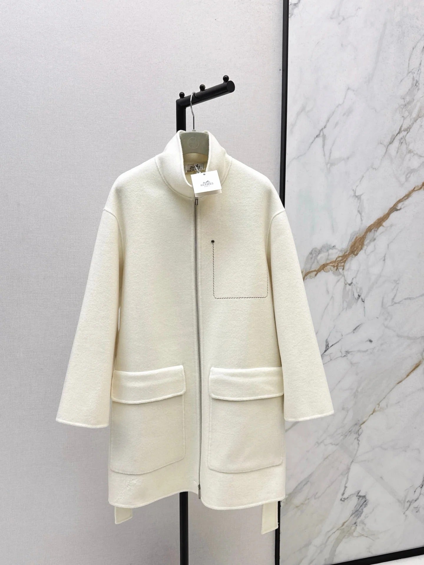 HERMES 25S STAND-COLLAR ZIP-UP JACKET 036