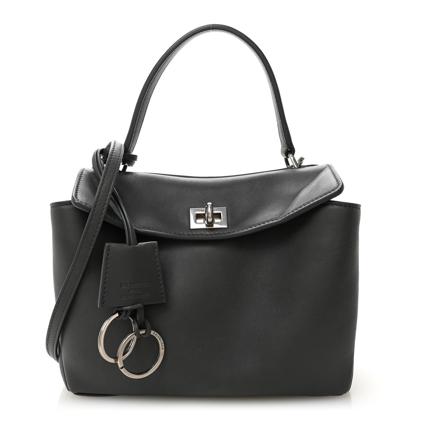Natural Smooth Calfskin Mini Rodeo Top Handle Handbag Grey