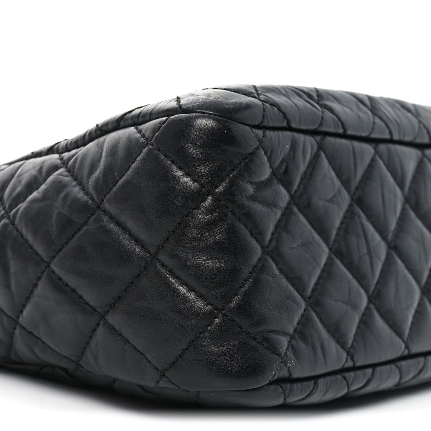 Aged Calfskin Quilted Medium Reissue Camera Case Black