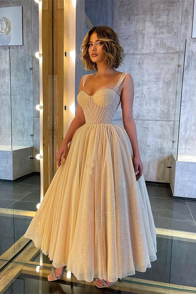 Glittering Straps Sweetheart Prom Dress