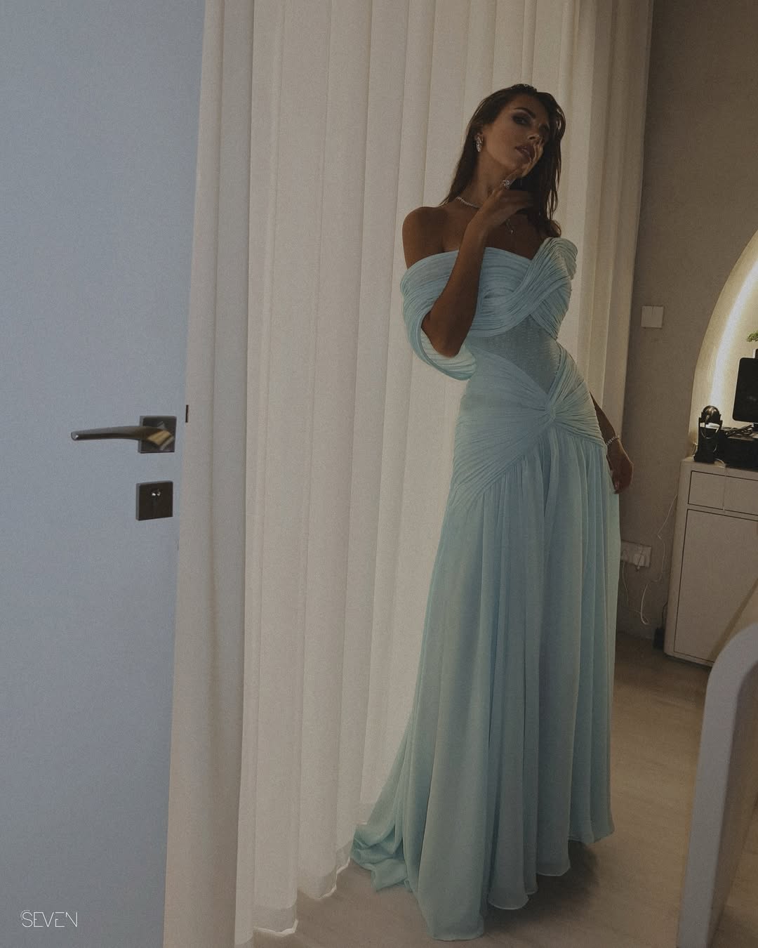 Chic Sleeveless Strapless Deep V Neck A Line Long Prom Dress