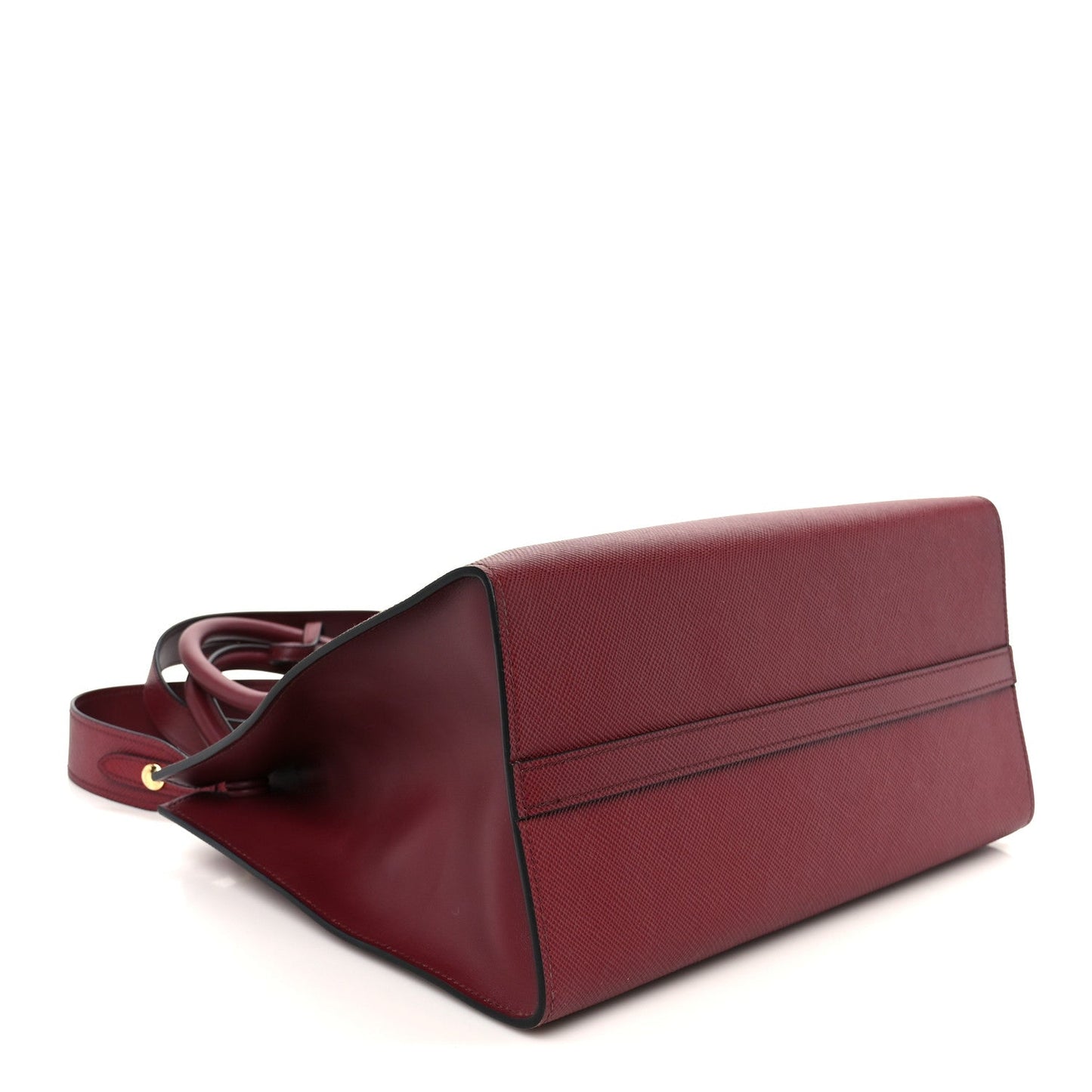 Saffiano Cuir Calfskin Medium Monochrome Top Handle Tote Cerise