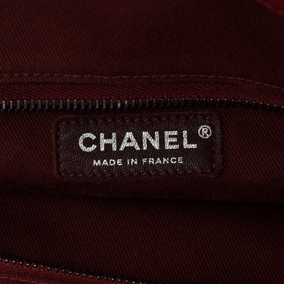Crumpled Lambskin Quilted Large Tote Burgundy