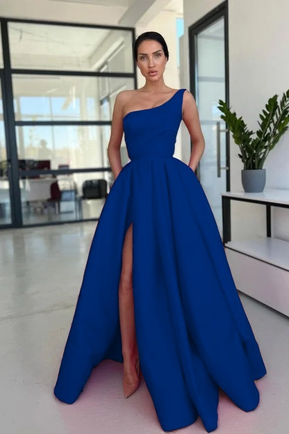 Glamorous Rose Pink A Line Evening Dress Simple