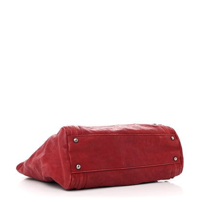 Calfskin Modern Chain Tote Red